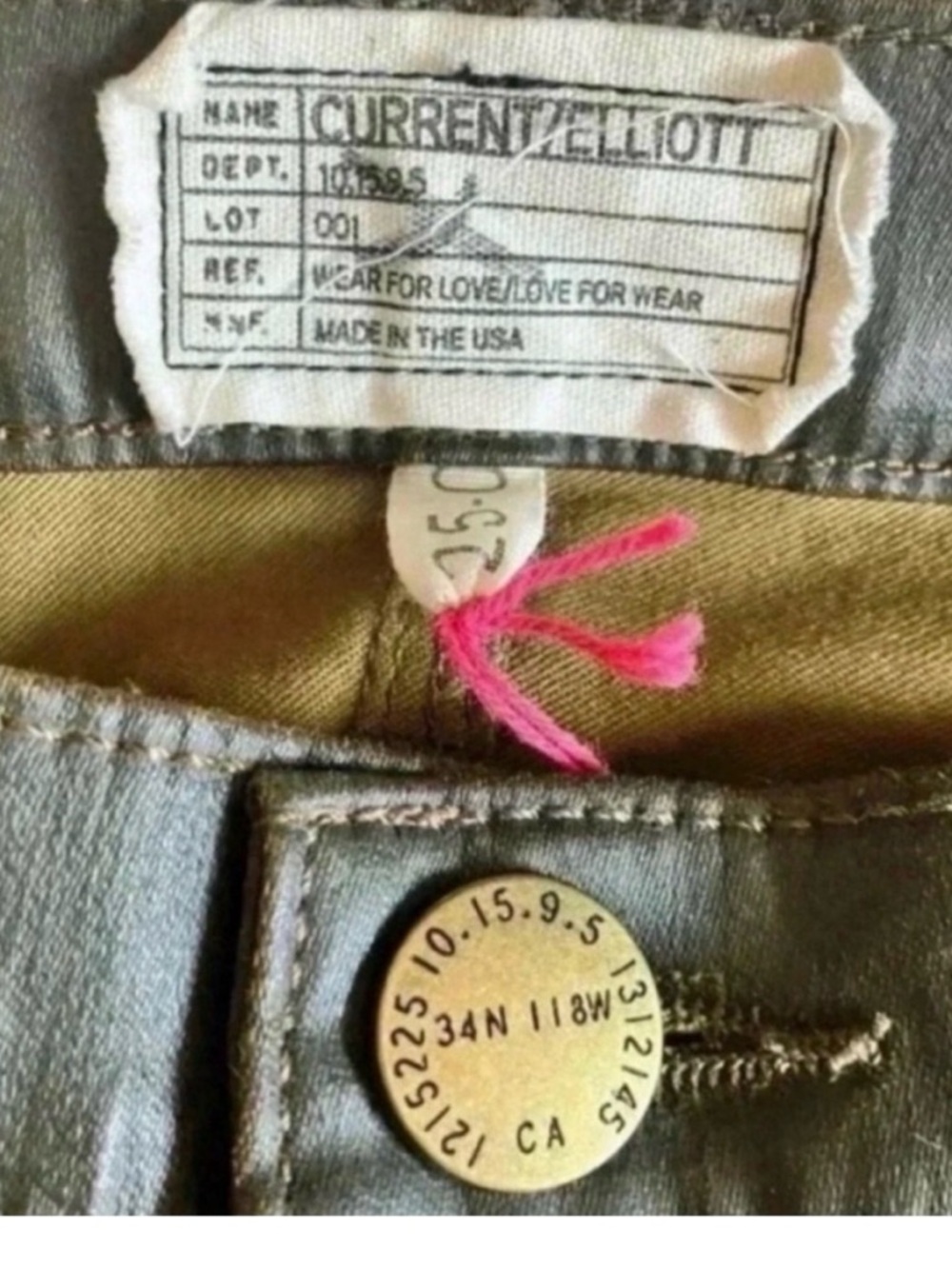 CURRENT/ELLIOTT The Ankle Skinny Coated Skinny
Pants Army Green - Picture 8 of 10